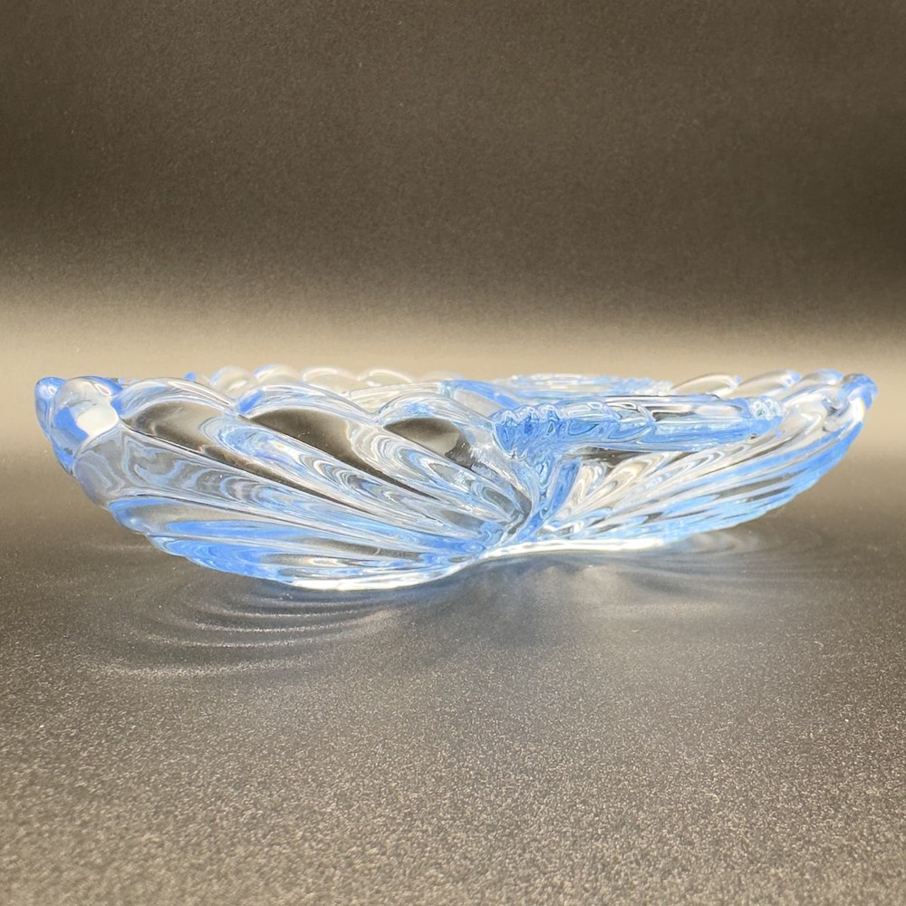 Cambridge Glass Caprice Moonlight Blue Divided Relish Dish Vintage - Picture 9 of 13